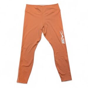 Nike Vibrant Orange Leggings with White Logo